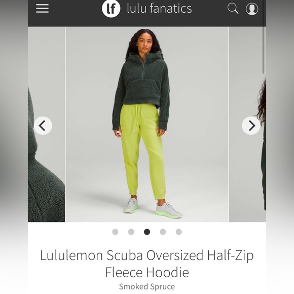 NWT Lululemon Oversized Cropped Half-Zip Fleece Hooded Scuba XS/S Smoked Spruce - Picture 9 of 12